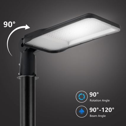 Brilagi - Lampada stradale LED da esterno con palo e snodo 3 m URBANLIGHT LED/200W/230V nero IP65