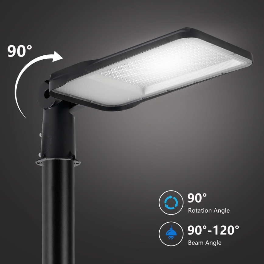 Brilagi - Lampada stradale LED da esterno con palo e snodo 3 m URBANLIGHT LED/200W/230V nero IP65