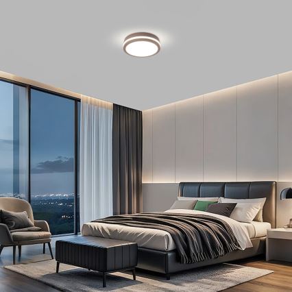 Brilagi - Plafoniera LED da esterno con sensore BENE LED/18W/230V Ø 21,5 cm marrone IP54