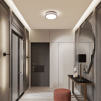 Brilagi - Plafoniera LED da esterno con sensore BENE LED/18W/230V Ø 21,5 cm marrone IP54