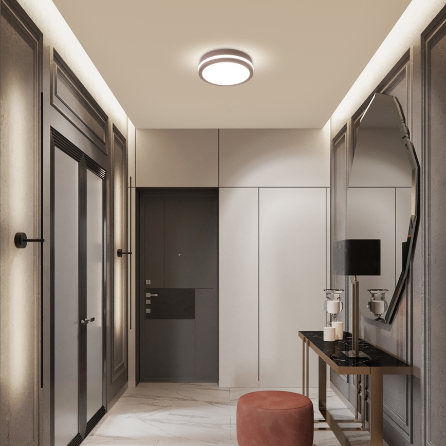 Brilagi - Plafoniera LED da esterno con sensore BENE LED/18W/230V, Ø 21,5 cm, marrone, IP54