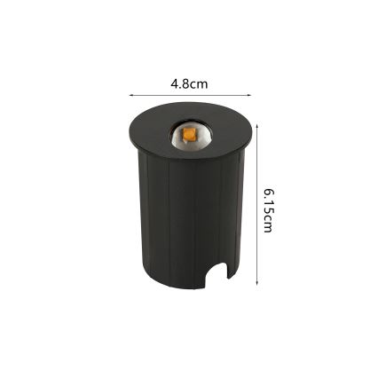 Brilagi - LED lampada da incasso per esterni STAIRDOT LED/2W/230V, nero, IP65, rotonda