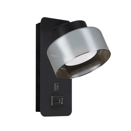 Brilagi - LED Lampada da parete con porta USB AURA LUX 1xGX53/30W/230V nero/fumé