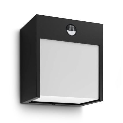 Brilagi - Lampada da parete LED da esterno con sensore TERNI LED/12W/230V nero IP44