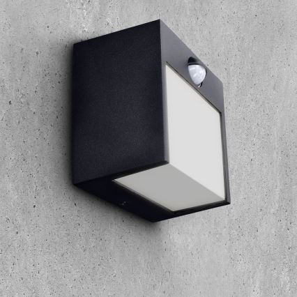 Brilagi - Lampada da parete LED da esterno con sensore TERNI LED/12W/230V nero IP44