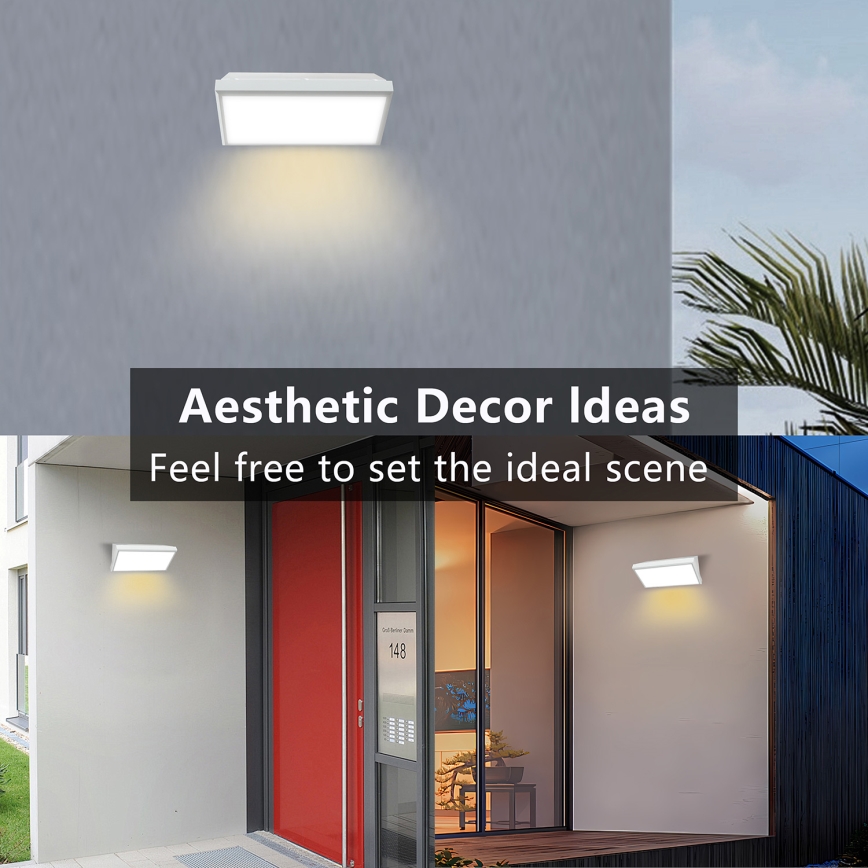 Brilagi - Lampada da parete LED da esterno con sensore TRIANGLE LED/20W/230V bianco IP65