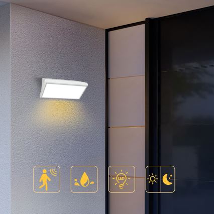 Brilagi - Lampada da parete LED da esterno con sensore TRIANGLE LED/20W/230V bianco IP65