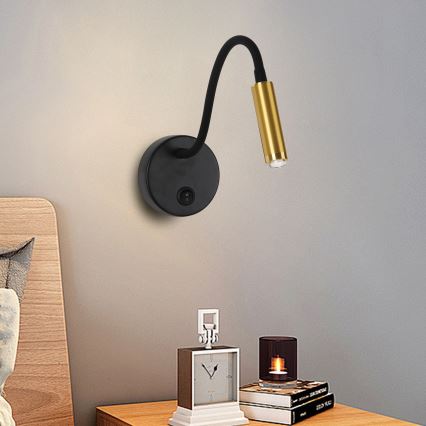 Brilagi - Lampada da parete flessibile dimmerabile a LED MAYA 1xG9/4W/230V nero/oro 2700-6500K Wi-Fi Tuya