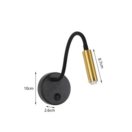 Brilagi - Lampada da parete flessibile dimmerabile a LED MAYA 1xG9/4W/230V nero/oro 2700-6500K Wi-Fi Tuya