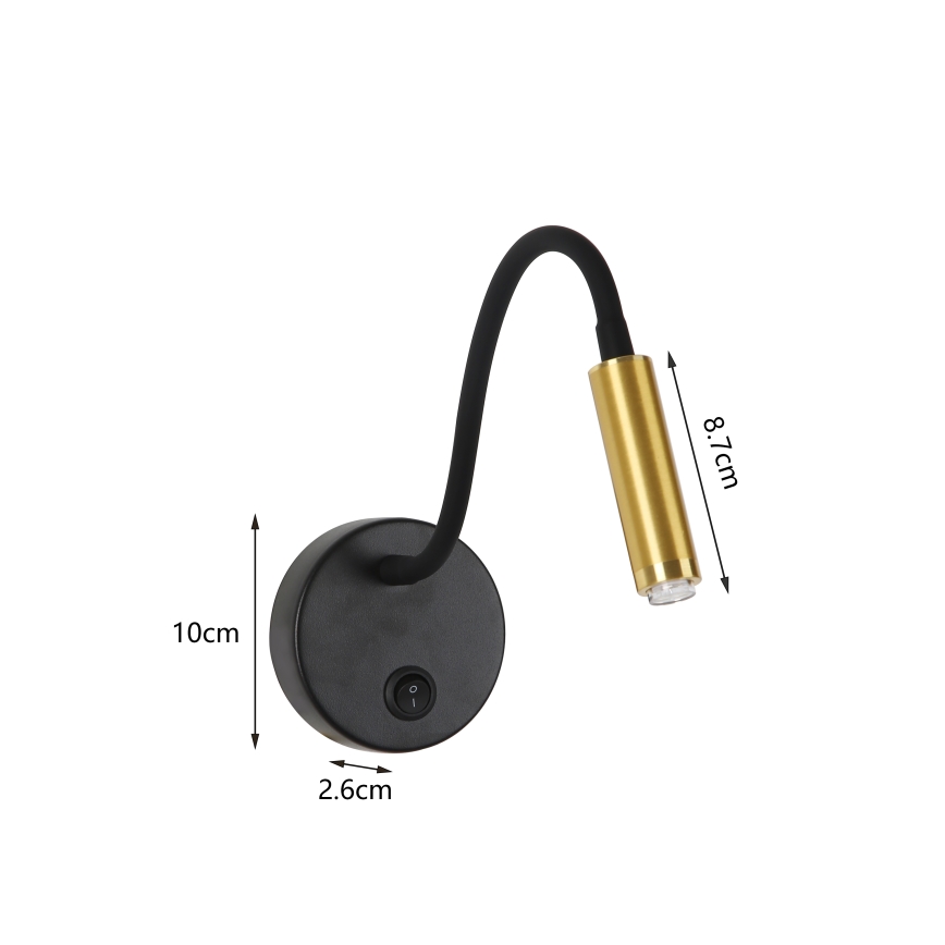 Brilagi - Lampada da parete flessibile dimmerabile a LED MAYA 1xG9/4W/230V nero/oro 2700-6500K Wi-Fi Tuya
