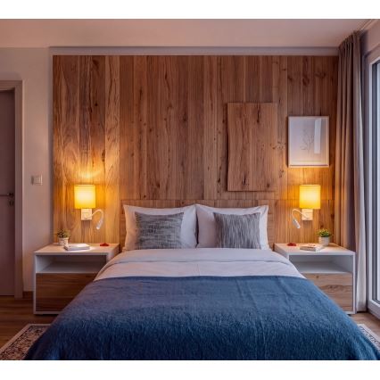 Brilagi - Lampada da parete flessibile LED NUBILA 1xE27/25W/230V + LED/3W bianco/giallo