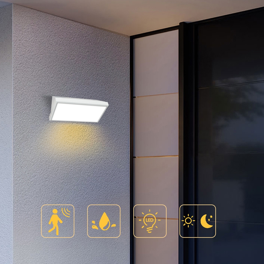 Brilagi - Lampada da parete esterna a LED con sensore TRIANGLE LED/20W/230V bianca IP65