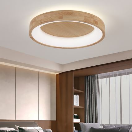 Brilagi - Plafoniera LED FALCON WOOD LED/40W/230V 3000/4000/6000K Ø 60 cm in legno