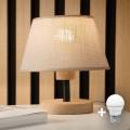 Brilagi - LED Lampada da tavolo ANTHONY 1xE14/40W/230V quercia/beige