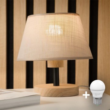 Brilagi - LED Lampada da tavolo ANTHONY 1xE14/40W/230V quercia/beige