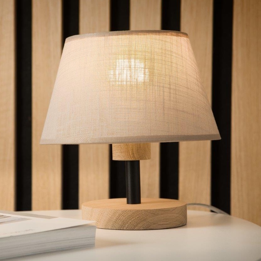 Brilagi - LED Lampada da tavolo ANTHONY 1xE27/60W/230V quercia/beige