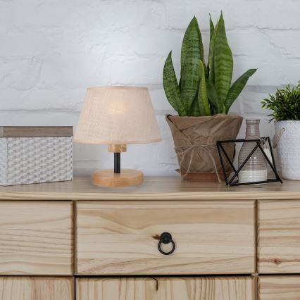 Brilagi - LED Lampada da tavolo ANTHONY 1xE27/60W/230V quercia/beige