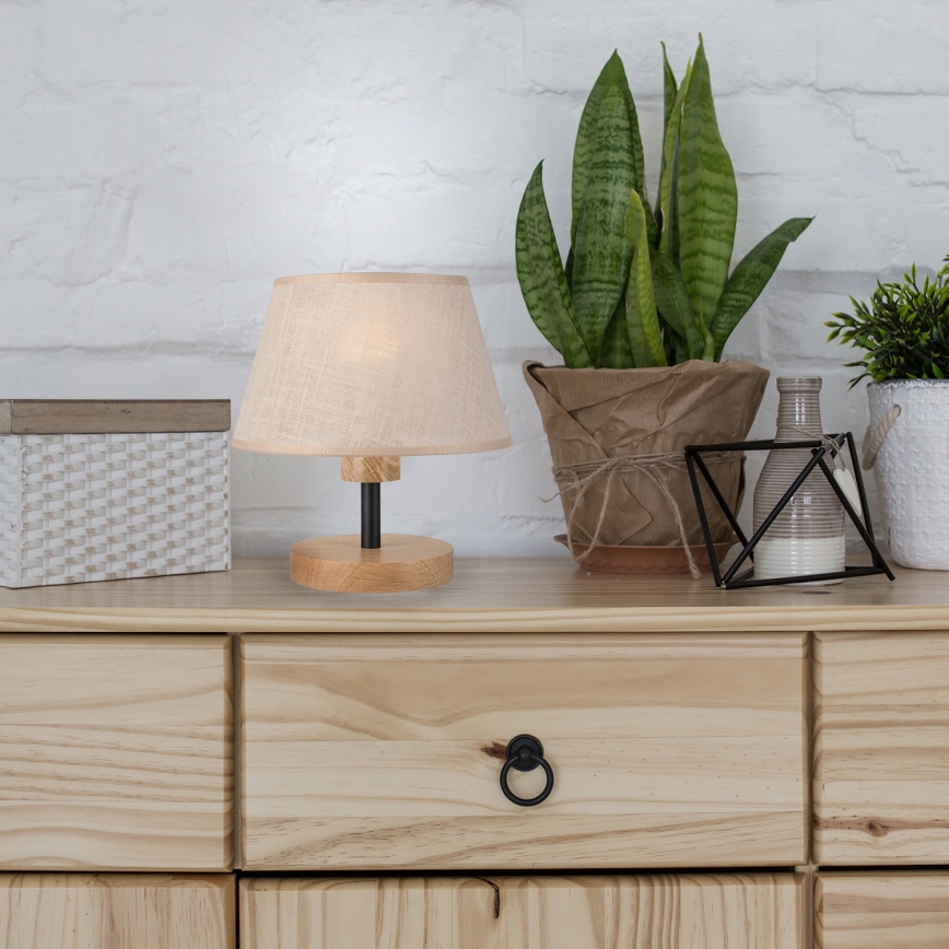 Brilagi - LED Lampada da tavolo ANTHONY 1xE27/60W/230V quercia/beige
