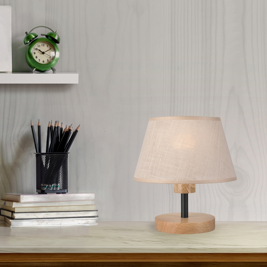 Brilagi - LED Lampada da tavolo ANTHONY 1xE27/60W/230V quercia/beige