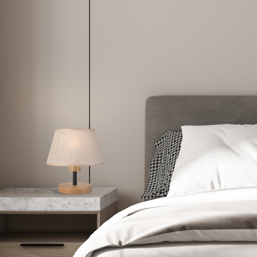 Brilagi - LED Lampada da tavolo ANTHONY 1xE27/60W/230V quercia/beige