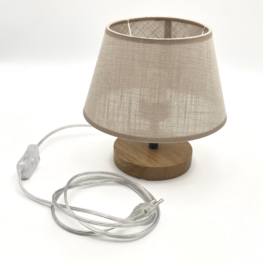Brilagi - LED Lampada da tavolo ANTHONY 1xE27/60W/230V quercia/beige