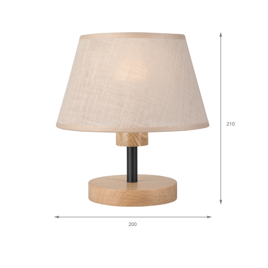 Brilagi - LED Lampada da tavolo ANTHONY 1xE27/60W/230V quercia/beige