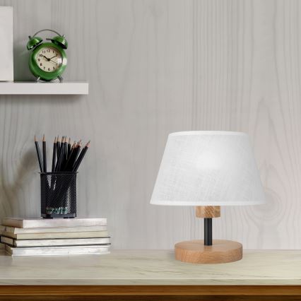 Brilagi - LED Lampada da tavolo ANTHONY 1xE27/60W/230V quercia/bianco