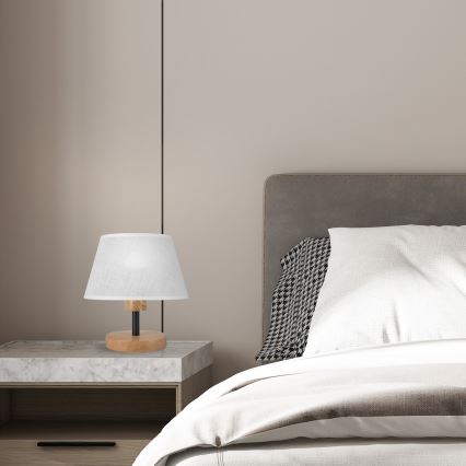 Brilagi - LED Lampada da tavolo ANTHONY 1xE27/60W/230V quercia/bianco