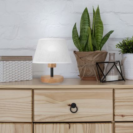 Brilagi - LED Lampada da tavolo ANTHONY 1xE27/60W/230V quercia/bianco