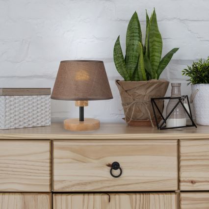 Brilagi - LED Lampada da tavolo ANTHONY 1xE27/60W/230V quercia/marrone