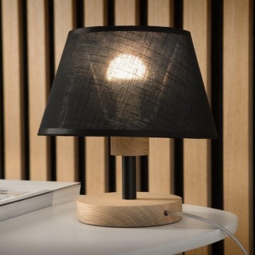 Brilagi - LED Lampada da tavolo ANTHONY 1xE27/60W/230V quercia/nero