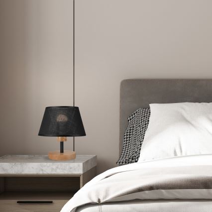 Brilagi - LED Lampada da tavolo ANTHONY 1xE27/60W/230V quercia/nero
