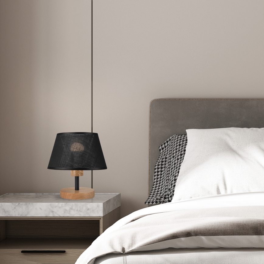 Brilagi - LED Lampada da tavolo ANTHONY 1xE27/60W/230V quercia/nero