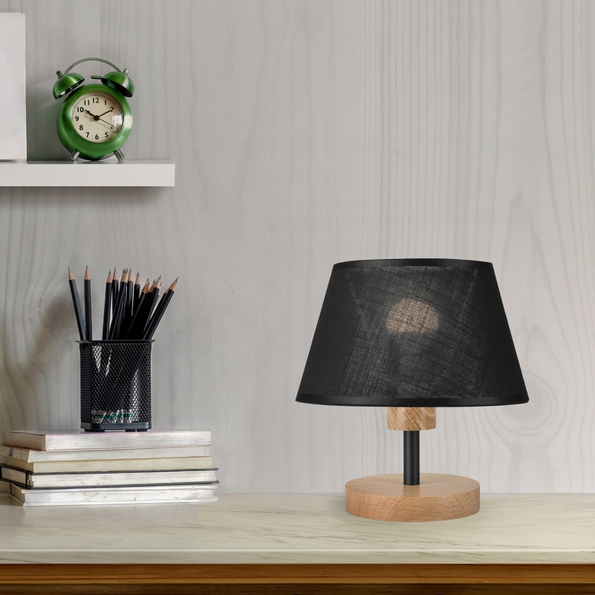 Brilagi - LED Lampada da tavolo ANTHONY 1xE27/60W/230V quercia/nero