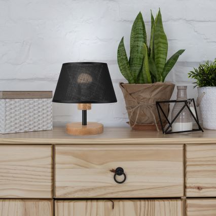 Brilagi - LED Lampada da tavolo ANTHONY 1xE27/60W/230V quercia/nero