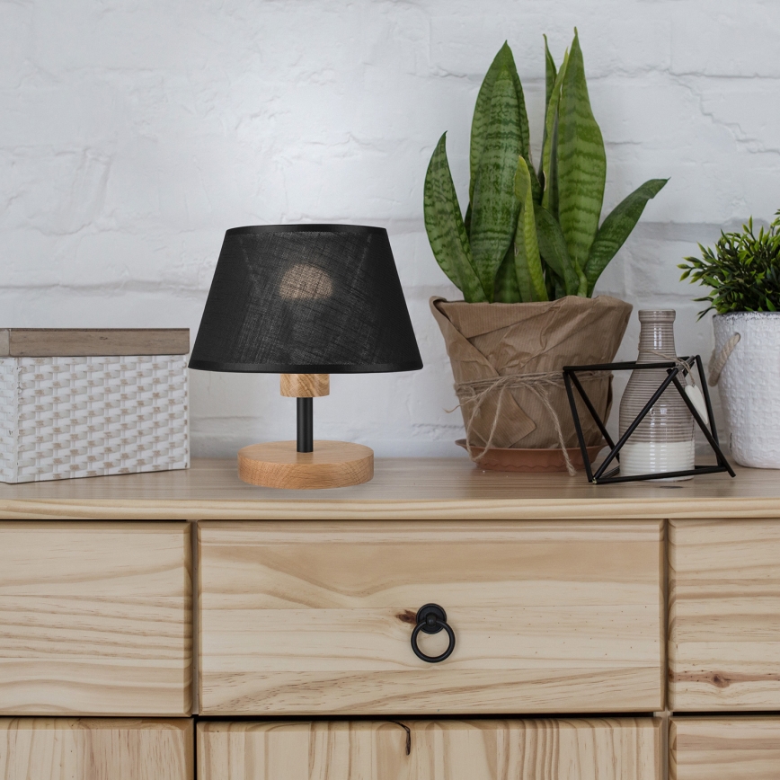 Brilagi - LED Lampada da tavolo ANTHONY 1xE27/60W/230V quercia/nero