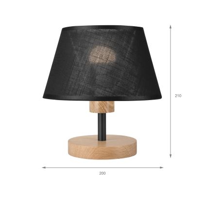 Brilagi - LED Lampada da tavolo ANTHONY 1xE27/60W/230V quercia/nero