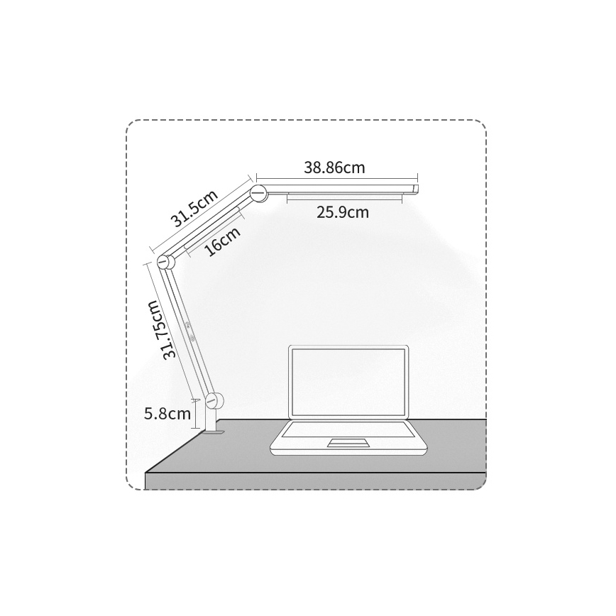 Brilagi - Lampada da tavolo flessibile dimmerabile a sfioramento VARIO LED/12W/230V 3000/4000/5000/6500K CRI 92 bianca