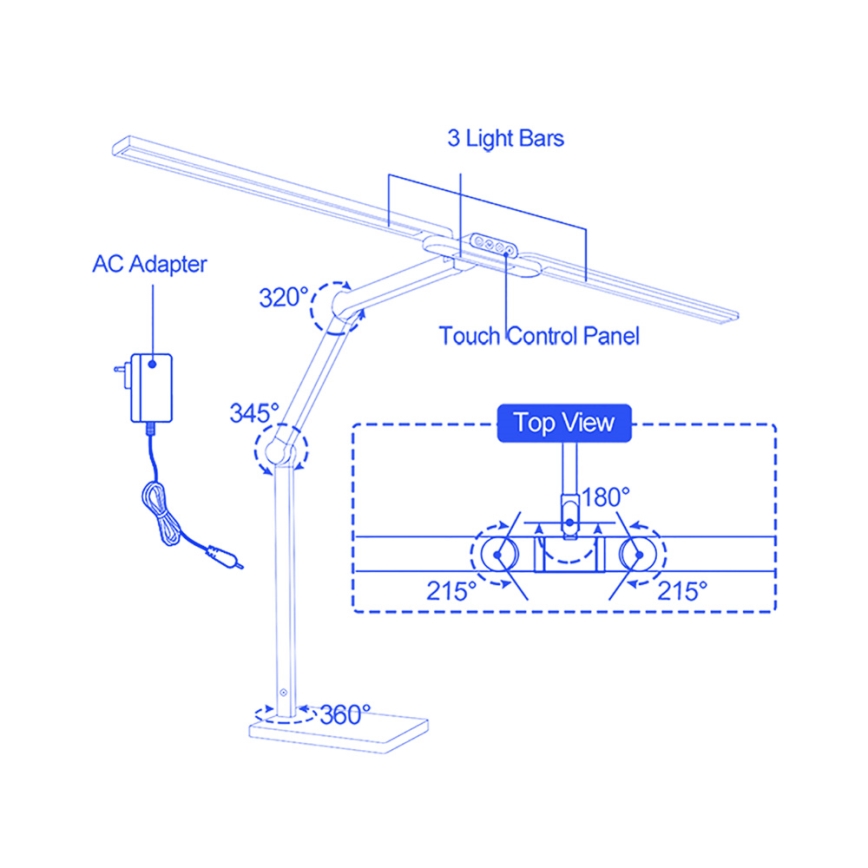 Brilagi - Lampada da tavolo LED dimmerabile a sfioramento VARIO LED/24W/230V 3000-6500K CRI 92 bianca