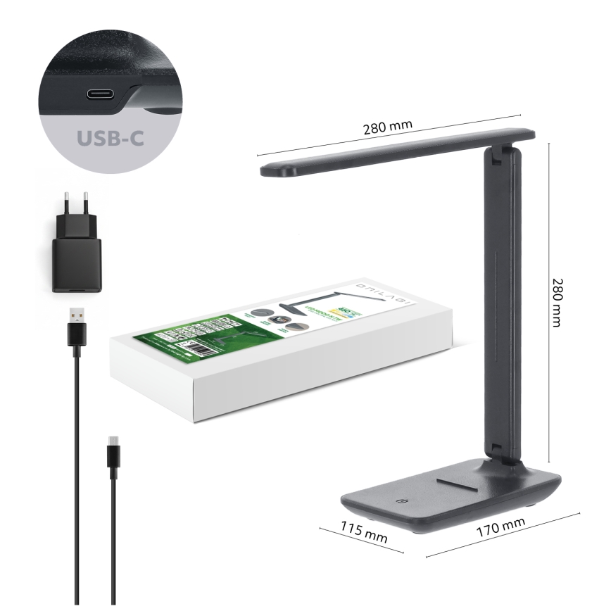 Brilagi -LED Lampada da tavolo dimmerabile MODO LED/7W/230V 3000/4000/6500K antracite