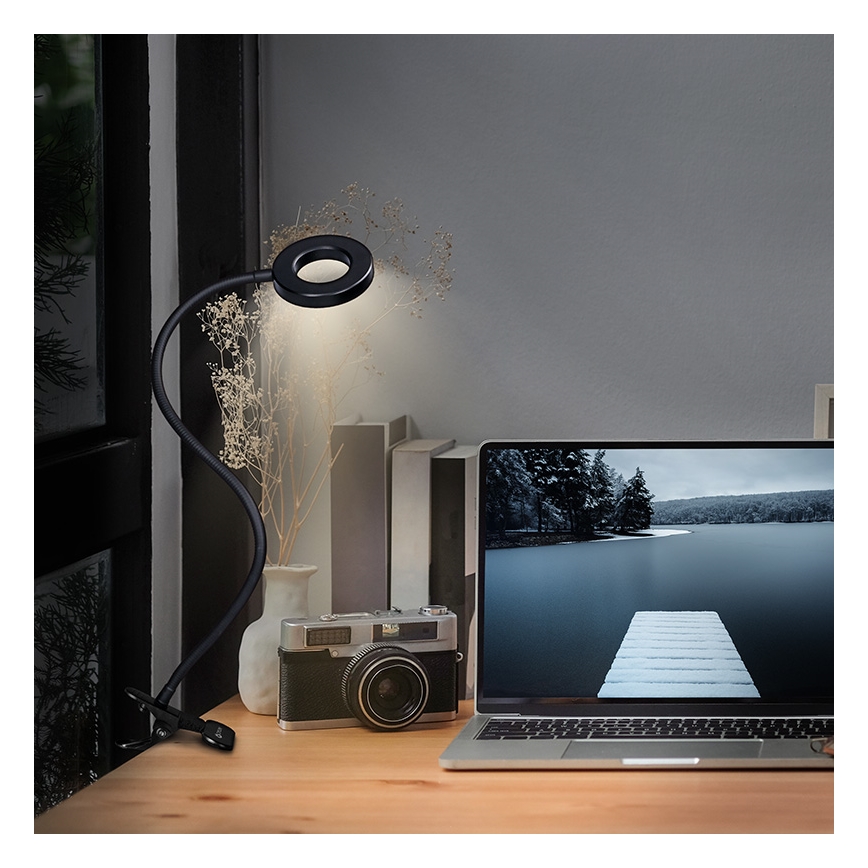 Brilagi -LED Lampada dimmerabile con clip ORBELA LED/8W/5V 3000/4000/5000K nera