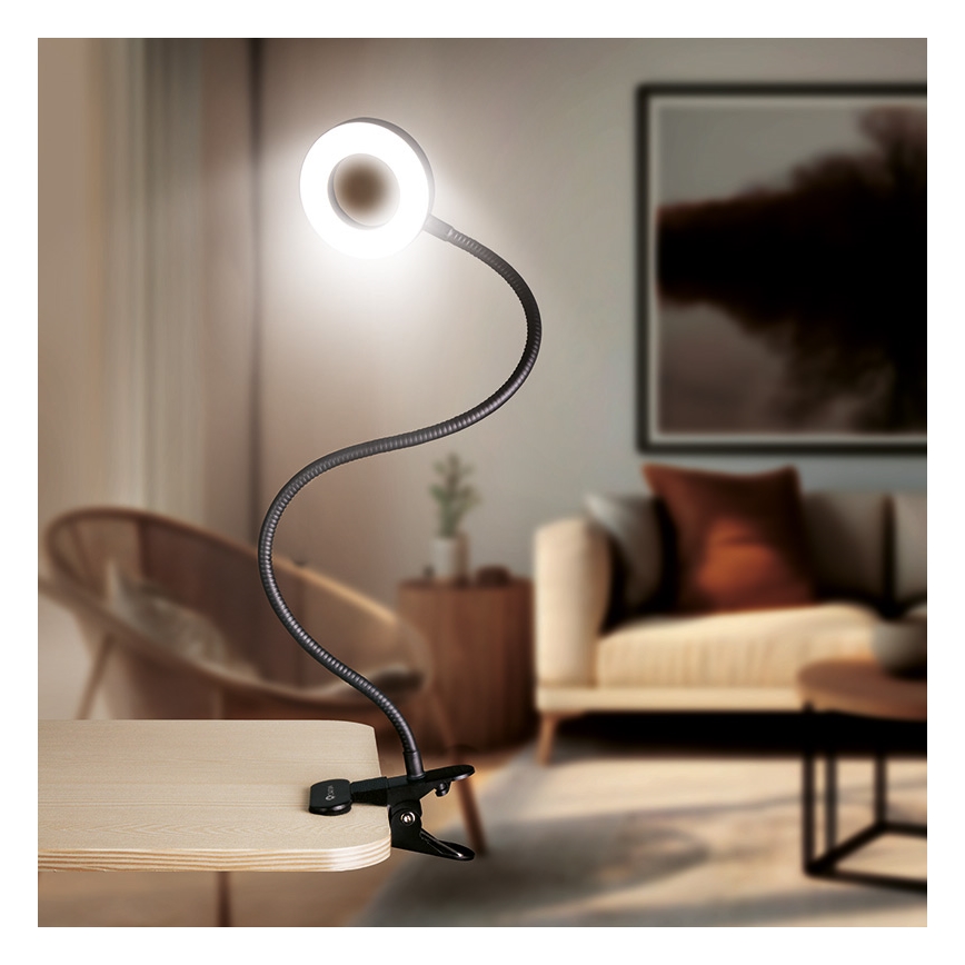 Brilagi -LED Lampada dimmerabile con clip ORBELA LED/8W/5V 3000/4000/5000K nera