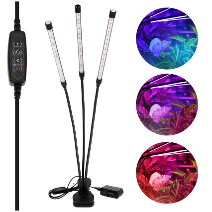 Brilagi - LED Dimmerabile flessibile lampada da tavolo con clip per la coltivazione di piante VITABLOOM 3xLED/10W/230V nero