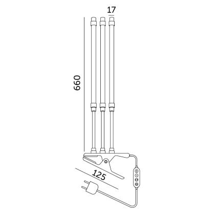 Brilagi - LED Dimmerabile flessibile lampada da tavolo con clip per la coltivazione di piante VITABLOOM 3xLED/10W/230V nero