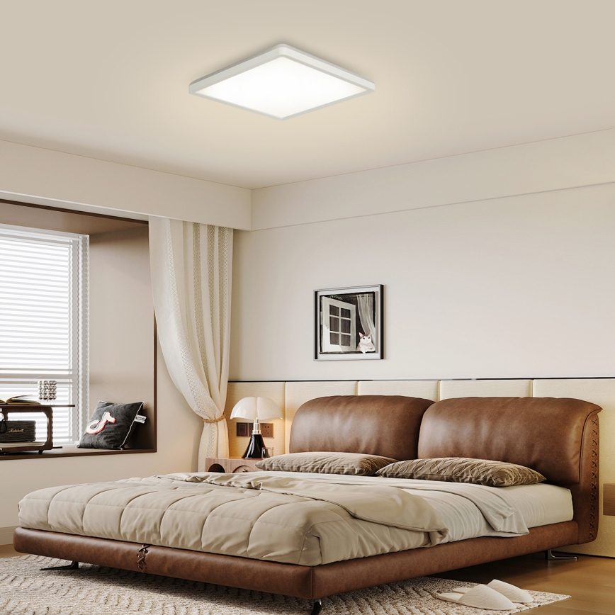 Brilagi - Lampada LED dimmerabile con sensore di movimento e crepuscolare ULTRA SLIM LED/18W/230V 30x30 cm + telecomando