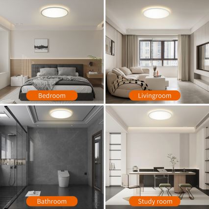 Brilagi - Lampada LED dimmerabile con sensore di movimento e crepuscolare ULTRA SLIM LED/18W/230V diam. 30 cm + telecomando