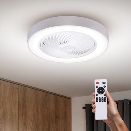 Brilagi - Plafoniera a LED dimmerabile con ventilatore LED/30W/230V 3000-6500K Ø 50 cm bianco + telecomando