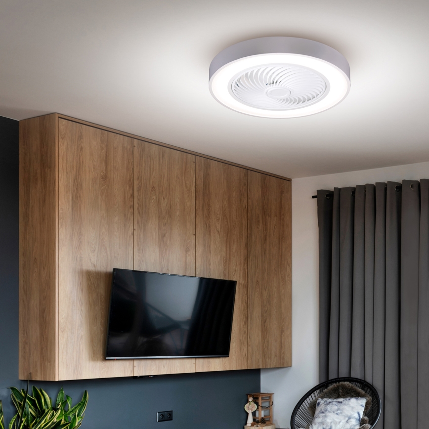 Brilagi - Plafoniera a LED dimmerabile con ventilatore LED/30W/230V 3000-6500K Ø 50 cm bianco + telecomando