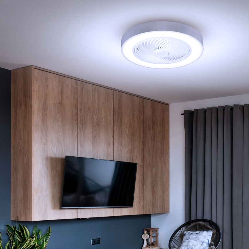 Brilagi - Plafoniera a LED dimmerabile con ventilatore LED/30W/230V 3000-6500K Ø 50 cm bianco + telecomando