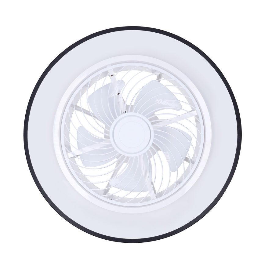 Brilagi - Plafoniera LED dimmerabile con ventilatore, 30W/230V, 3000-6500K, Ø 50 cm, nero + telecomando